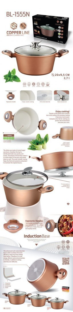 GARNEK BLAUMANN COPPER 2.7L / 20CM BL-1555-N GARNEK BLAUMANN COPPER 2.7L / 20CM BL-1555-N