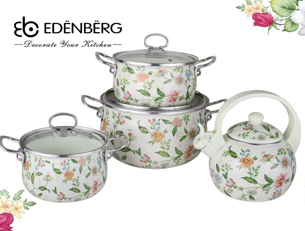 GARNKI EMALIOWANE EDENBERG 7 ELE EB-1827 GARNKI EMALIOWANE EDENBERG 7 ELE EB-1827