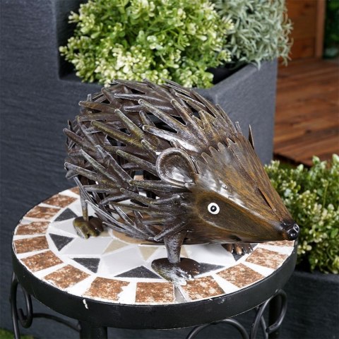 Figurka ogrodowa dekoracja ozdoba do ogrodu metalowy jeż 25x11x13cm PROGARDEN 339172