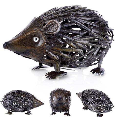 Figurka ogrodowa dekoracja ozdoba do ogrodu metalowy jeż 25x11x13cm PROGARDEN 339172