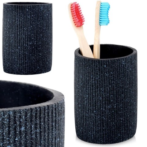 Kubek na szczoteczki do zębów na pastę łazienkowy ceramiczny czarny ALPINA 569984