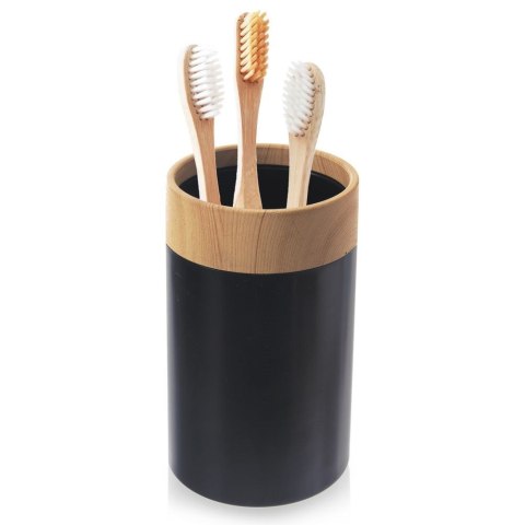 Kubek na szczoteczki pastę do zębów do łazienki czarny BLACK 7.5x11.5cm ORION 531339