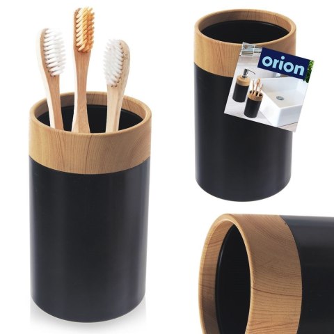 Kubek na szczoteczki pastę do zębów do łazienki czarny BLACK 7.5x11.5cm ORION 531339