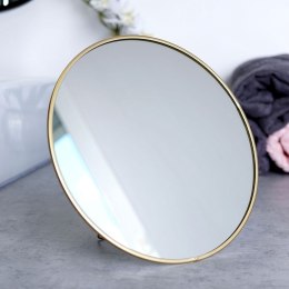 Lusterko kosmetyczne do makijażu do łazienki na stojaku złote 20 cm VILDE 569560