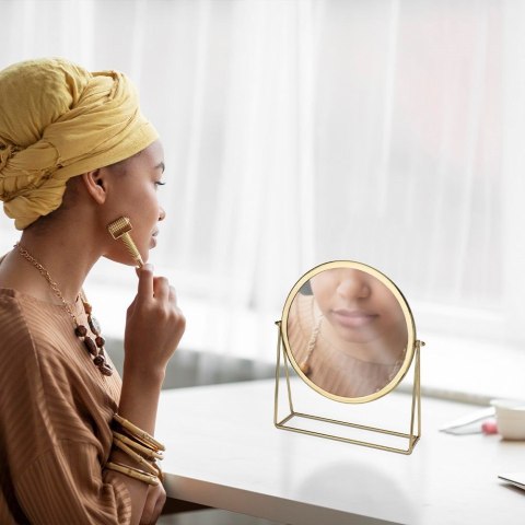 Lusterko kosmetyczne do makijażu do łazienki złote 30x38 cm HOME STYLING COLLECTION 569240