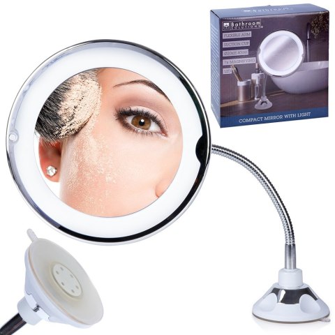 Lusterko kosmetyczne do makijażu z podświetleniem LED z przyssawką BATHROOM SOLUTIONS 569925