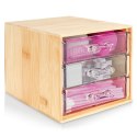 Organizer kuferek na kosmetyki do makijażu pojemnik bambusowy 15x12x11cm ELEGANZA 569399