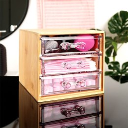 Organizer kuferek na kosmetyki do makijażu pojemnik bambusowy 15x12x11cm ELEGANZA 569399