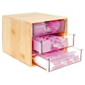 Organizer kuferek na kosmetyki do makijażu pojemnik bambusowy 15x12x11cm ELEGANZA 569399