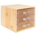 Organizer kuferek na kosmetyki do makijażu pojemnik bambusowy 15x12x11cm ELEGANZA 569399