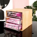 Organizer kuferek na kosmetyki do makijażu pojemnik bambusowy 15x12x11cm ELEGANZA 569399