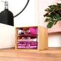Organizer kuferek na kosmetyki do makijażu pojemnik bambusowy 15x12x11cm ELEGANZA 569399