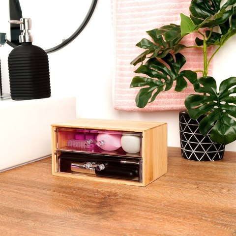 Organizer kuferek na kosmetyki do makijażu pojemnik bambusowy 18.5x12x9.5cm ELEGANZA 569400