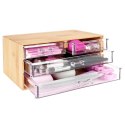 Organizer kuferek na kosmetyki do makijażu pojemnik bambusowy 23.5x15.5x11cm ELEGANZA 569401