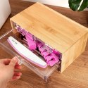 Organizer kuferek na kosmetyki do makijażu pojemnik bambusowy 23.5x15.5x11cm ELEGANZA 569401