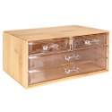 Organizer kuferek na kosmetyki do makijażu pojemnik bambusowy 23.5x15.5x11cm ELEGANZA 569401