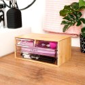 Organizer kuferek na kosmetyki do makijażu pojemnik bambusowy 23.5x15.5x11cm ELEGANZA 569401