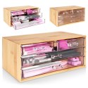 Organizer kuferek na kosmetyki do makijażu pojemnik bambusowy 23.5x15.5x11cm ELEGANZA 569401