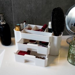 Organizer kuferek na kosmetyki do makijażu pojemnik biały 24.5x12x11cm ELEGANZA 569369-B
