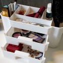 Organizer kuferek na kosmetyki do makijażu pojemnik biały 24.5x12x11cm ELEGANZA 569369-B