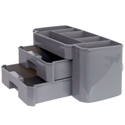 Organizer kuferek na kosmetyki do makijażu pojemnik szary 24.5x12x11cm ELEGANZA 569369-S