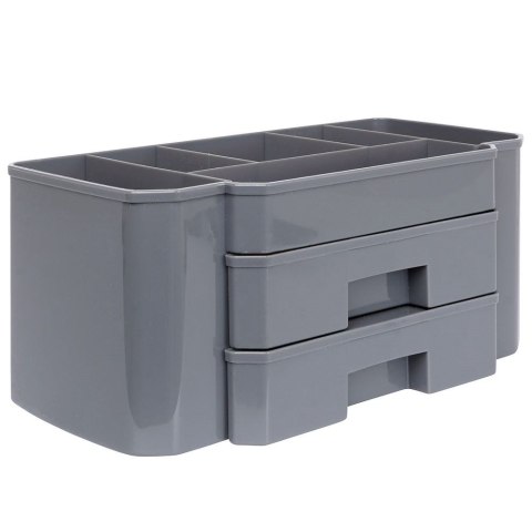 Organizer kuferek na kosmetyki do makijażu pojemnik szary 24.5x12x11cm ELEGANZA 569369-S