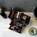 Organizer kuferek na kosmetyki do makijażu pojemnik szary 24.5x12x11cm ELEGANZA 569369-S