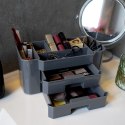 Organizer kuferek na kosmetyki do makijażu pojemnik szary 24.5x12x11cm ELEGANZA 569369-S