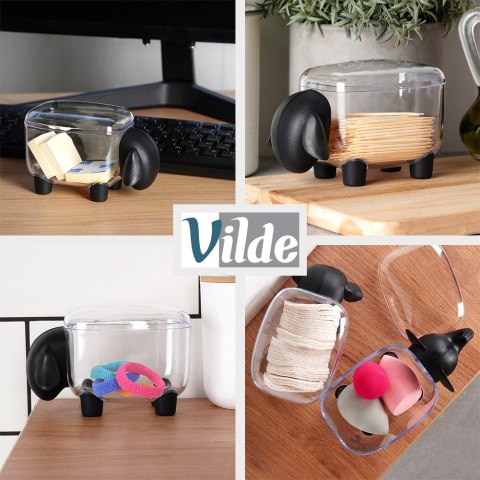 Pojemnik na patyczki do uszu i płatki kosmetyczne pudełko organizer 13cm VILDE 568059