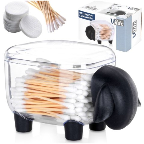 Pojemnik na patyczki do uszu i płatki kosmetyczne pudełko organizer 13cm VILDE 568059
