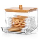 Pojemnik na patyczki kosmetyczne do uszu z podajnikiem pudełko organizer 9x7.3x9cm VILDE 568042
