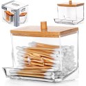 Pojemnik na patyczki kosmetyczne do uszu z podajnikiem pudełko organizer 9x7.3x9cm VILDE 568042