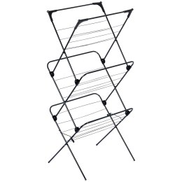 Suszarka na pranie metalowa czarna pionowa 61x58x136cm VILDE 568003