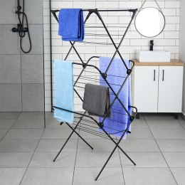 Suszarka na pranie metalowa czarna pionowa 61x58x136cm VILDE 568003
