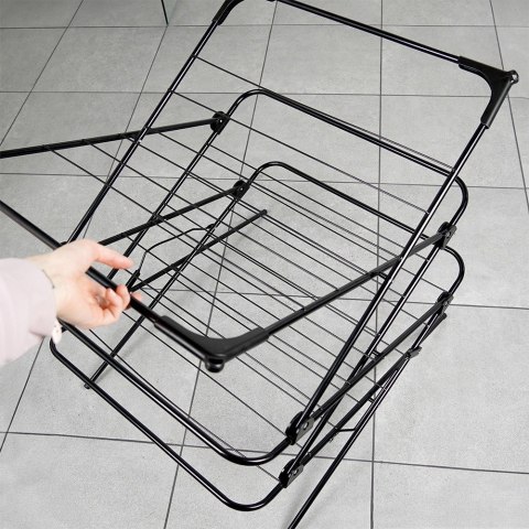 Suszarka na pranie metalowa czarna pionowa 61x58x136cm VILDE 568003