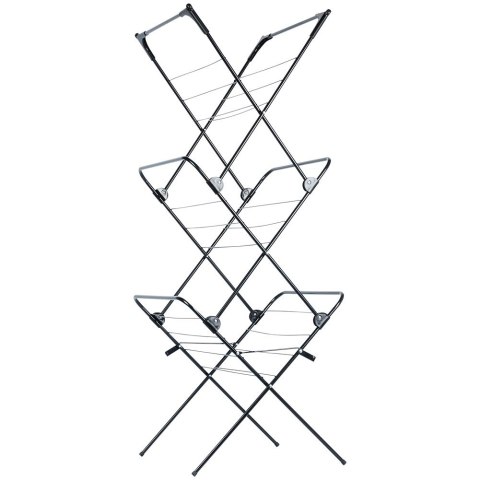 Suszarka na pranie metalowa czarna pionowa 61x58x136cm VILDE 568003