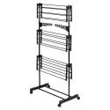 Suszarka na pranie metalowa czarna pionowa na kółkach 74x85x165cm VILDE 779104