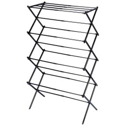 Suszarka na pranie metalowa czarna pionowa teleskopowa rozsuwana 43-75x37.5x139cm VILDE 779086