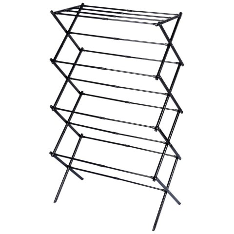 Suszarka na pranie metalowa czarna pionowa teleskopowa rozsuwana 43-75x37.5x139cm VILDE 779086