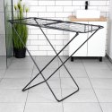 Suszarka na pranie metalowa czarna rozkładana 181cm VILDE 779071