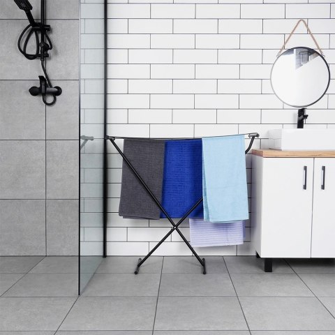 Suszarka na pranie metalowa czarna składana 91x84cm VILDE 779069