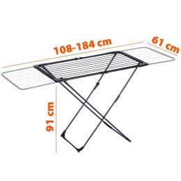 Suszarka na pranie metalowa czarna teleskopowa rozsuwana duża XXL 108-182cm VILDE 779068