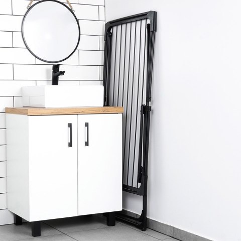 Suszarka na pranie metalowa czarna teleskopowa rozsuwana duża XXL 108-182cm VILDE 779068