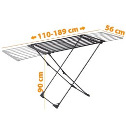 Suszarka na pranie metalowa stojąca czarna rozsuwana teleskopowa duża XXL 110-189cm VILDE 779050