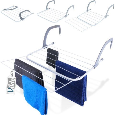 Suszarka na pranie na kaloryfer metalowa biała rozkładana 55x50.5cm VILDE 568005