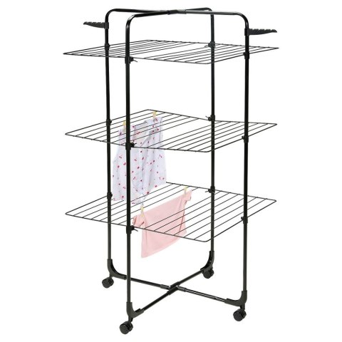 Suszarka na pranie stojąca pionowa na kółkach 134x70cm czarna BATHROOM SOLUTIONS 779025