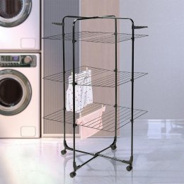 Suszarka na pranie stojąca pionowa na kółkach 134x70cm czarna BATHROOM SOLUTIONS 779025