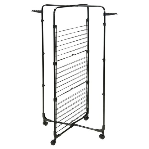 Suszarka na pranie stojąca pionowa na kółkach 134x70cm czarna BATHROOM SOLUTIONS 779025