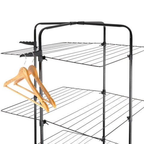 Suszarka na pranie stojąca pionowa na kółkach 134x70cm czarna BATHROOM SOLUTIONS 779025