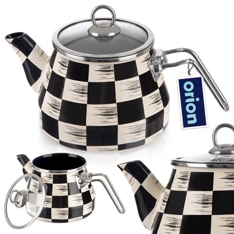 Czajnik emaliowany na gaz SZACHOWNICA 2L ORION 113523